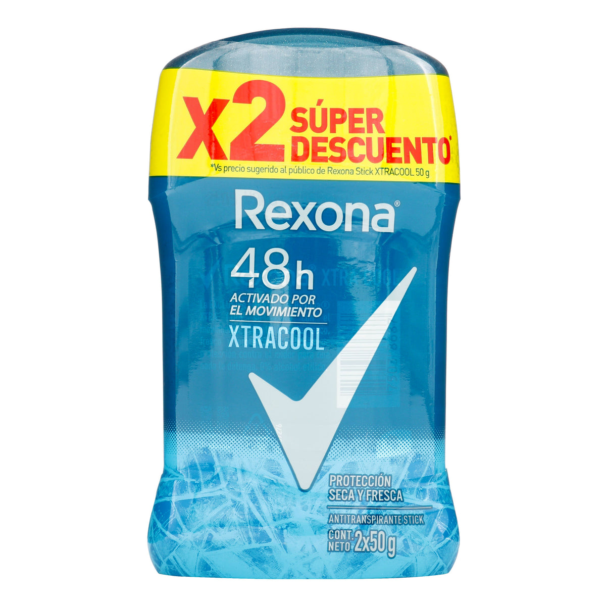 2 DTE REXONA BARRA XTRA COOL 50GR S.DESC