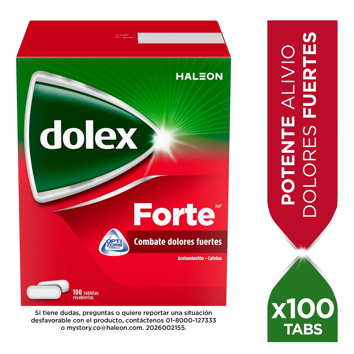 Dolex Forte 500 mg x 100 tabletas - Droguería La Bastilla Medellín