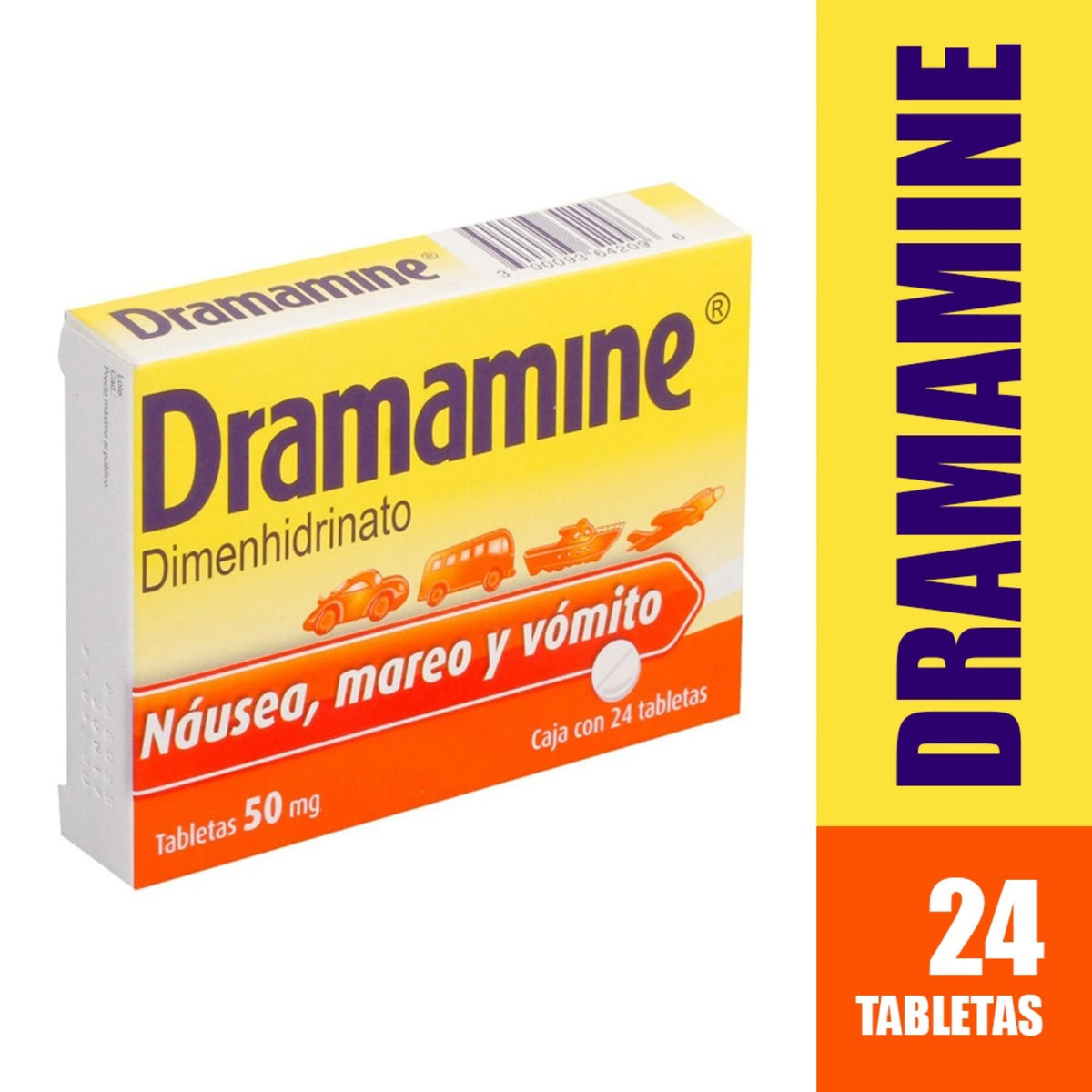 DRAMAMINE 50 MG X 24 TABLETAS - VENTA CON FORMULA MEDICA - REG. INVIMA 2013M-0014333