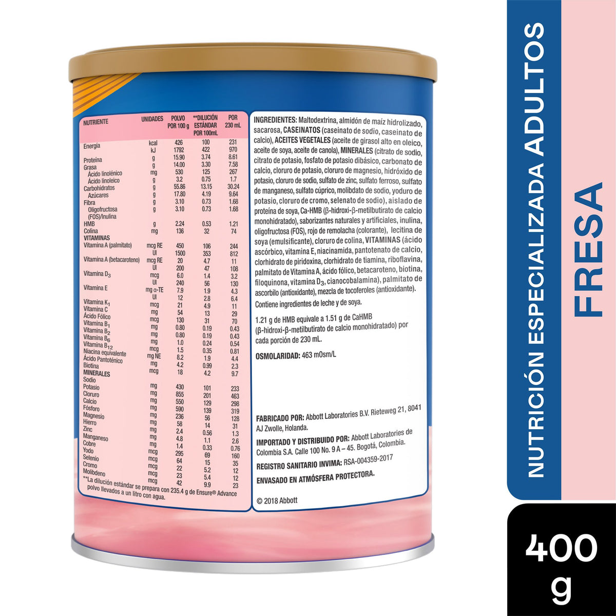 Ensure Advance Fresa 400 Gramos