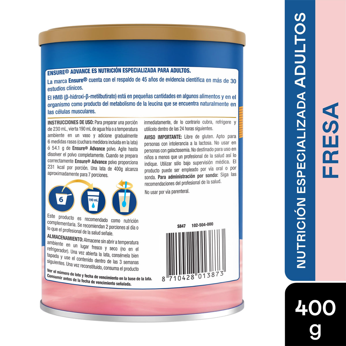 Ensure Advance Fresa 400 Gramos