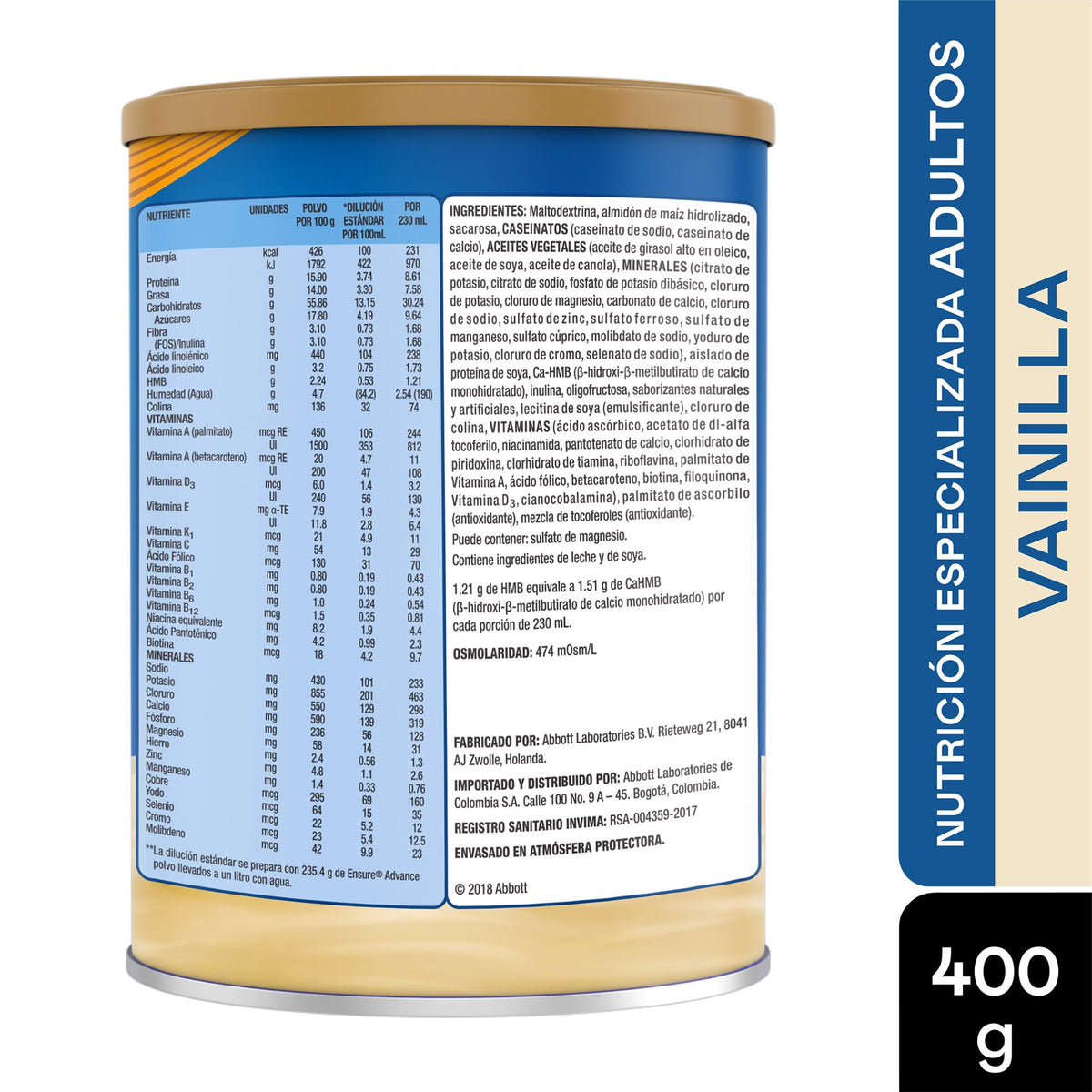 Ensure Advance Vainilla 400 Gr