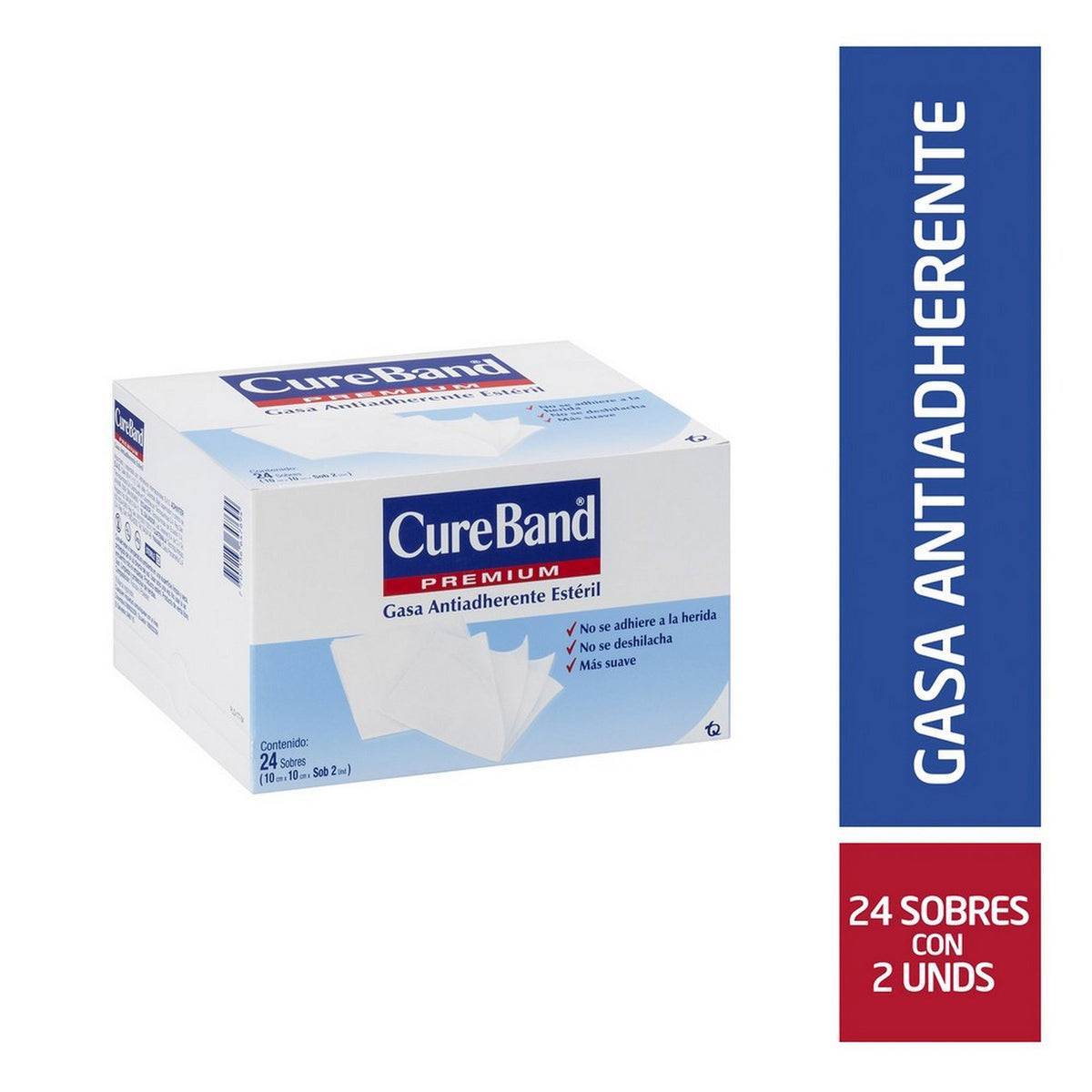 Gasa Cure Band Esteril 10X10 Pleg.X 24 U - Droguería La Bastilla Medellín