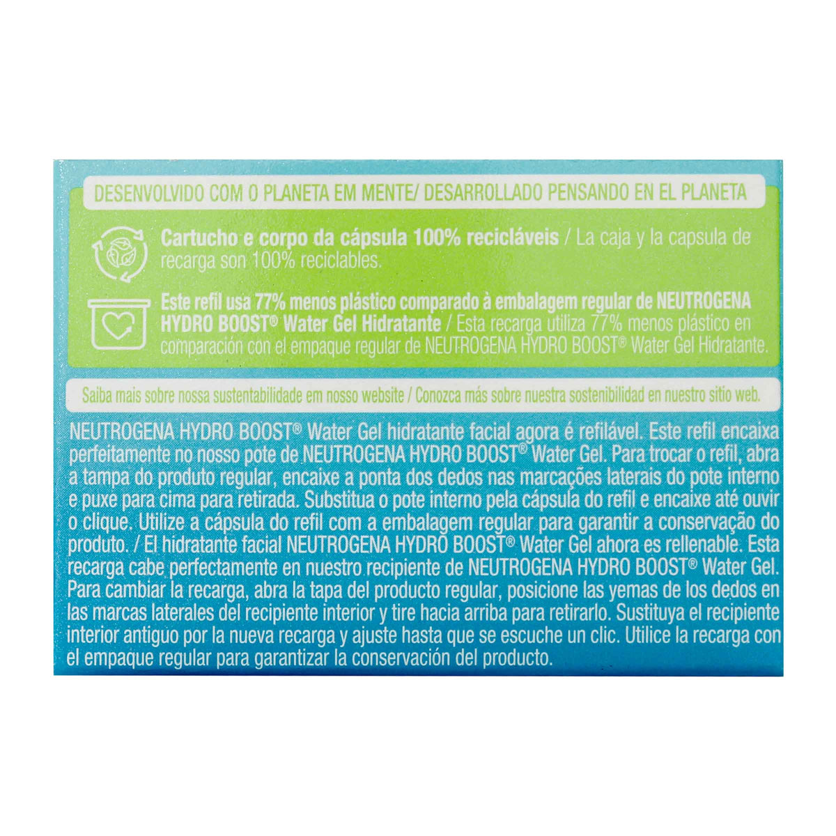 REFIL NEUTROGENA HYDRO B WATER GEL 50 GR
