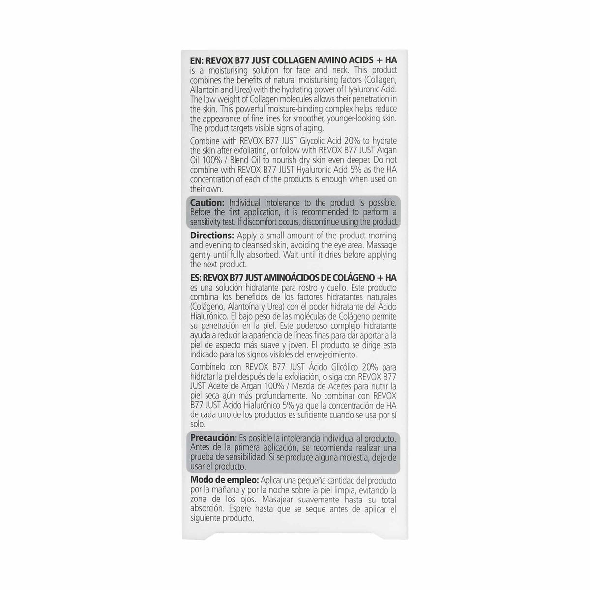Hidratante Revox Aminoacids Cola.+Ha 30M