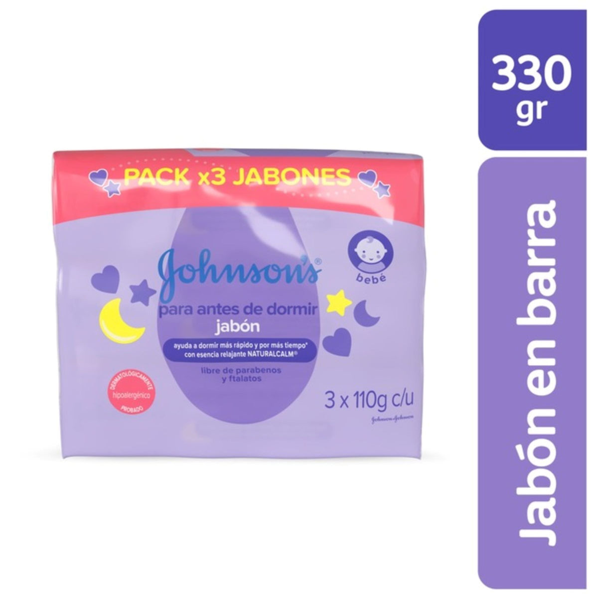 3 JABON JJ ANTES DE DORMIR 110 GR - REG. INVIMA NSOC27220-08CO