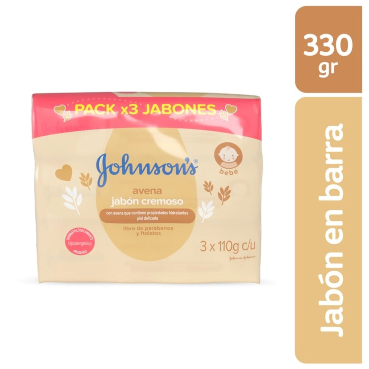3 JABON JJ BABY AVENA 110 GR - REG. INVIMA NOSC1965-06CO