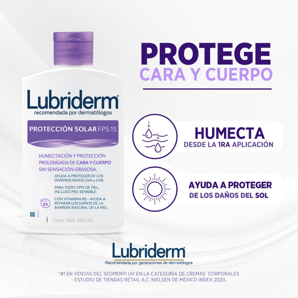Lubriderm Loción Uv-15 X 400 Ml - Droguería La Bastilla Medellín