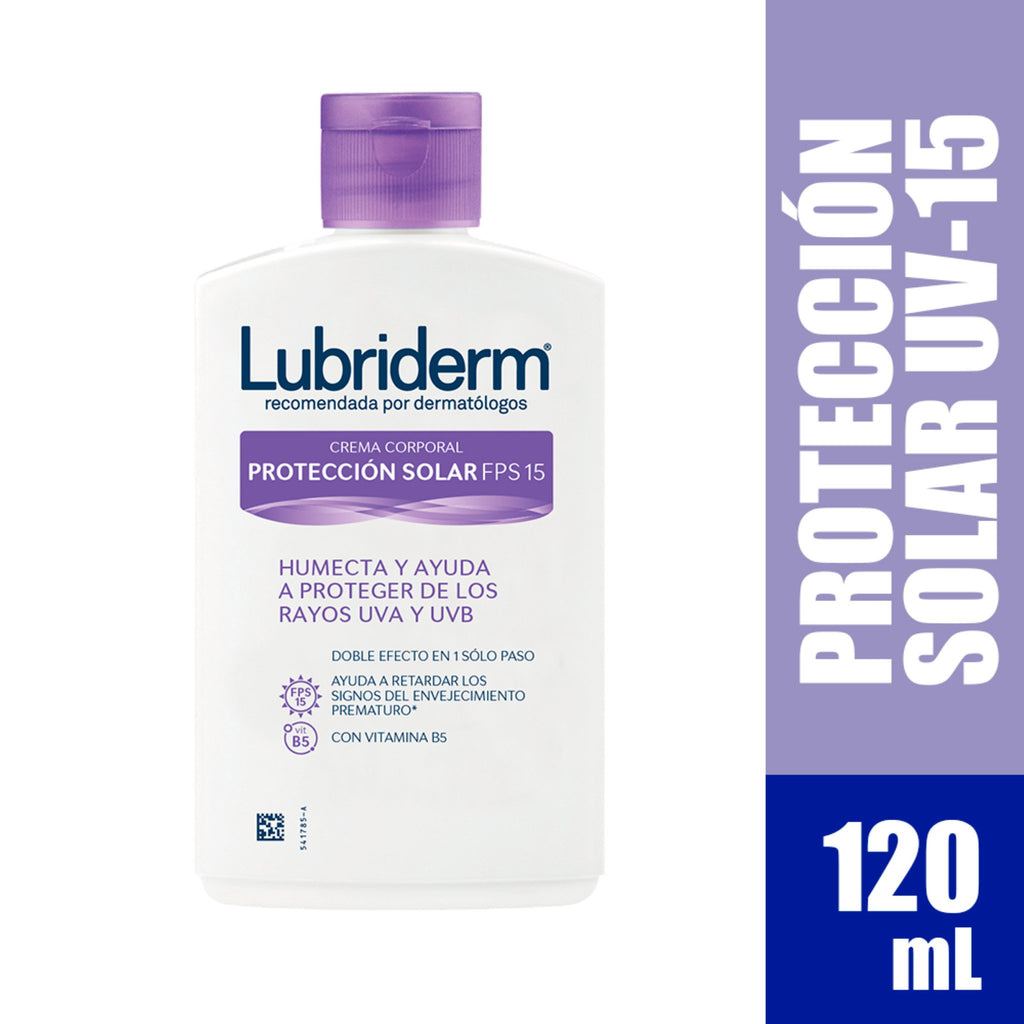 Lubriderm protección UV15 120 ml - Droguería La Bastilla Medellín