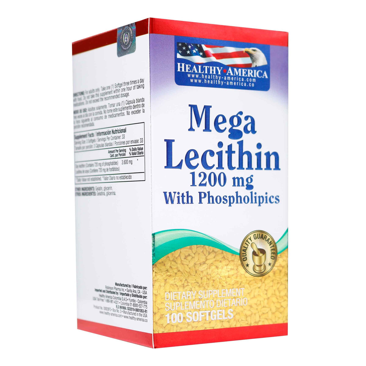 Mega Lecithin 1200 mg 100 Softgels