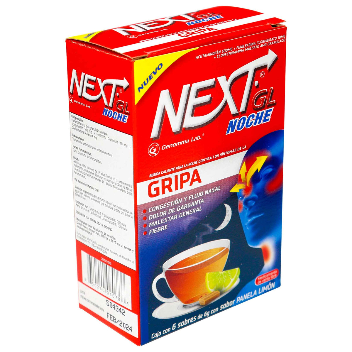 Next Gl Noche Gripa 6 Gr 6 Sobres - Droguería La Bastilla Medellín