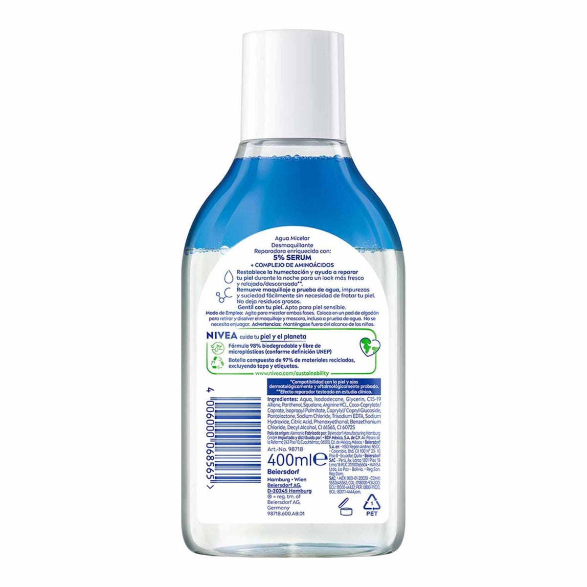Nivea Agua Micelar Reparadora 400 ml - Droguería La Bastilla Medellín