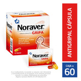 Noraver Gripa x 60 cápsulas - Droguería La Bastilla Medellín
