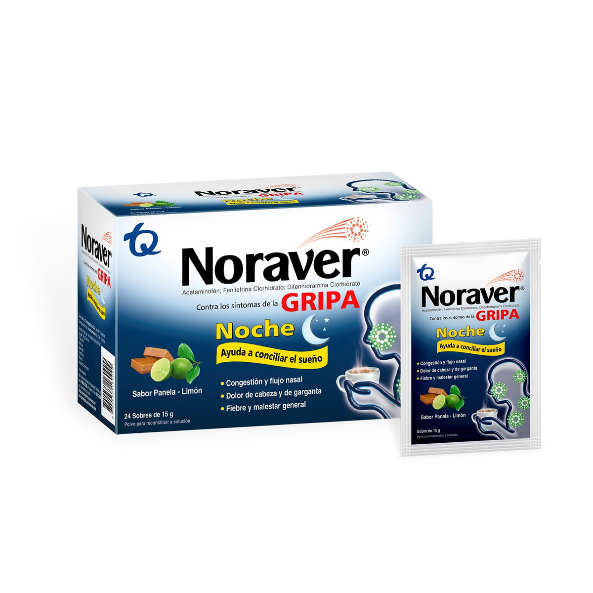 Noraver Gripa Noche x 24 sobres