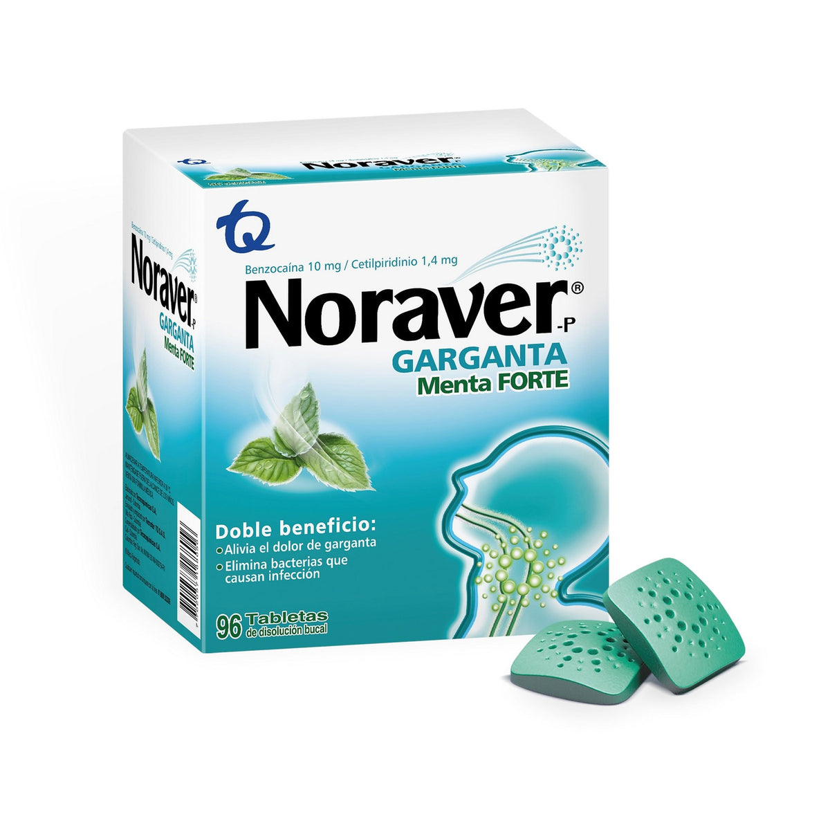 Noraver Garganta Menta Forte x 96