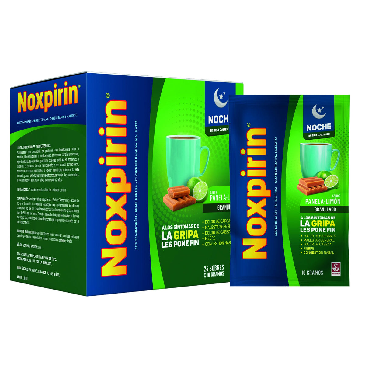Noxpirin F Adultos Noche Panela Limón X 24 Sobres - Droguería La Bastilla Medellín