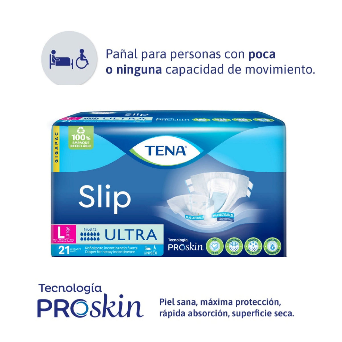 Pañales Tena Slip Ultra talla L x 21