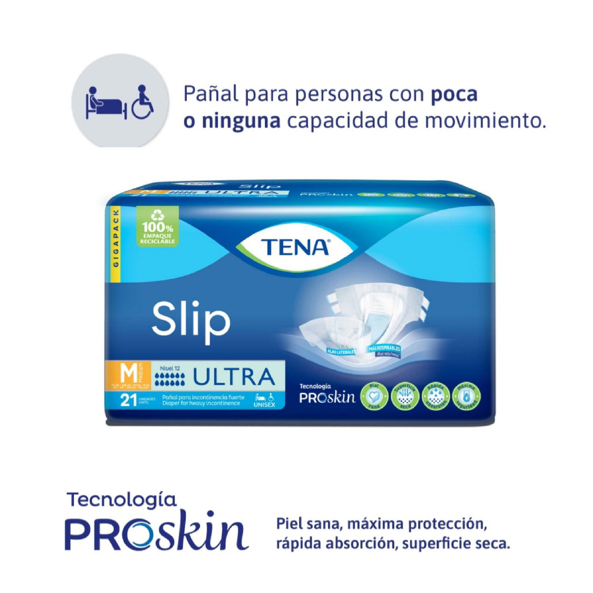 Pañales Tena Slip Ultra talla M x 21