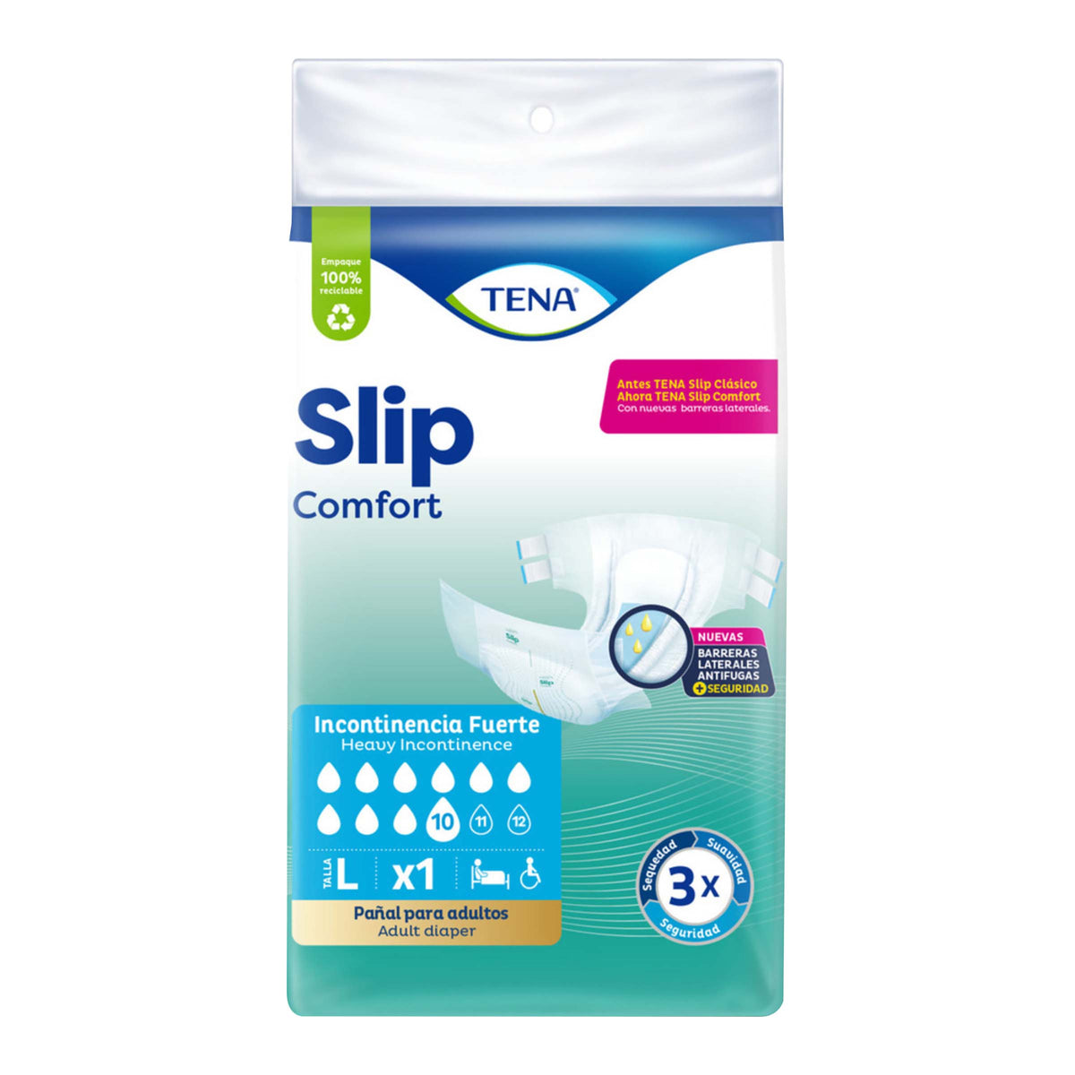 PAÑALES TENA SLIP CLASICO GDE 1 UNIDADES