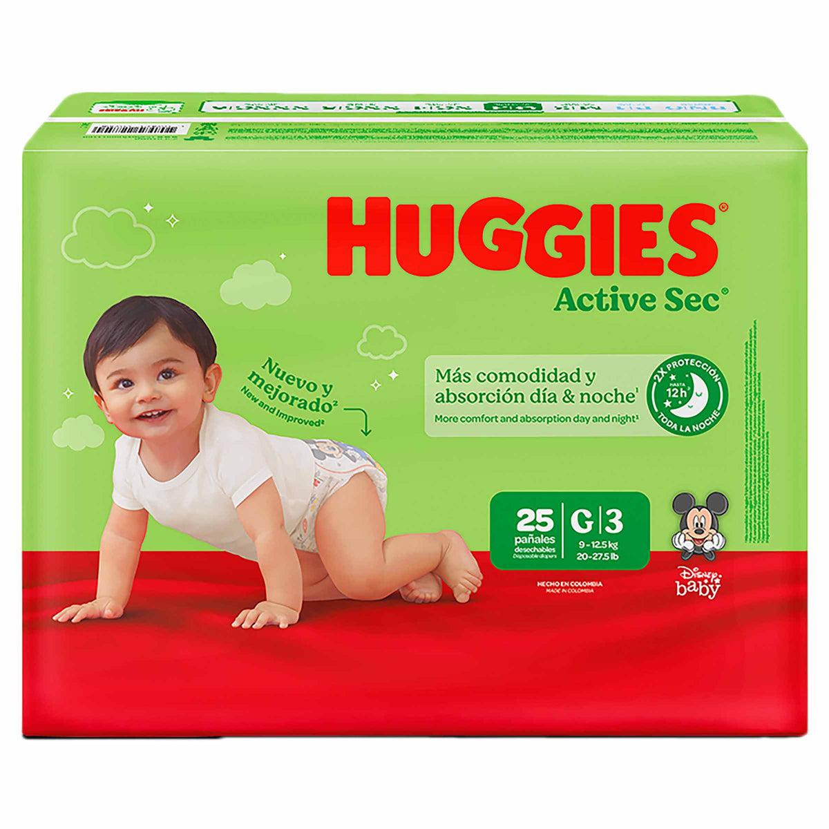 PAN.HUGGIES ACTIVE SEC ET.3 GDE 25 UNDS - REG. INVIMA NSOA00184-09CO