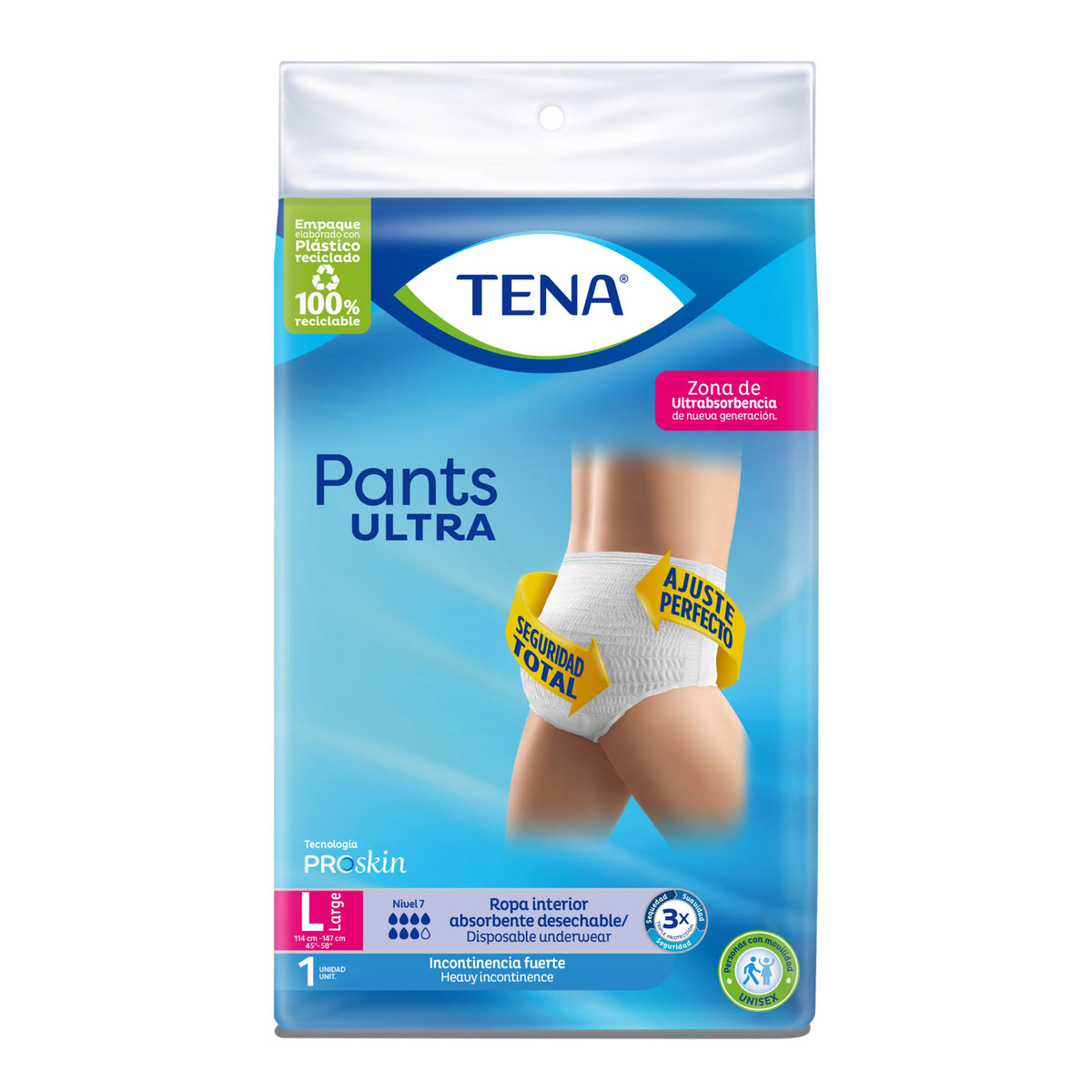 PAÑALES TENA PANTS ULTRA LARGE PLUS CARE X 1 UNIDADES