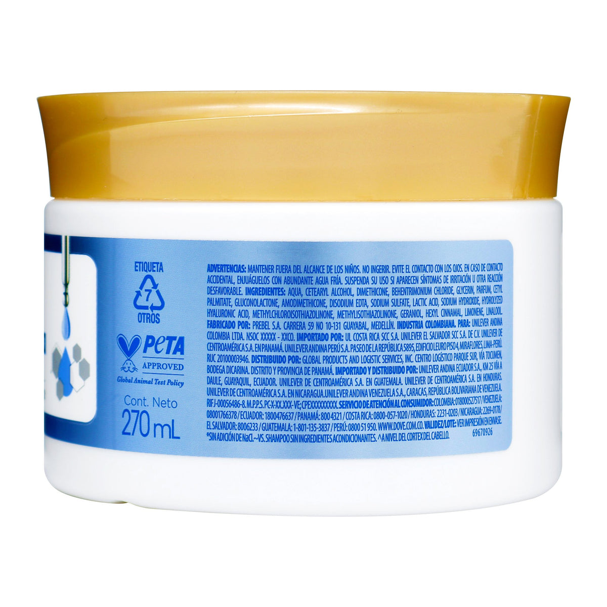 Trat.Dove Hidratacion+Hialuronico 270 Ml - Droguería La Bastilla Medellín