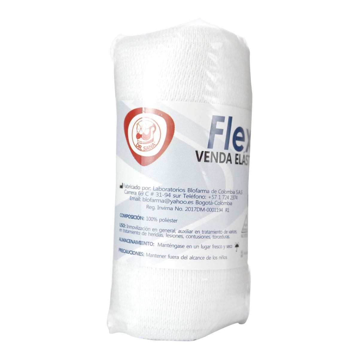 WHITE ELASTIC BANDAGE FLEXON 4X5
