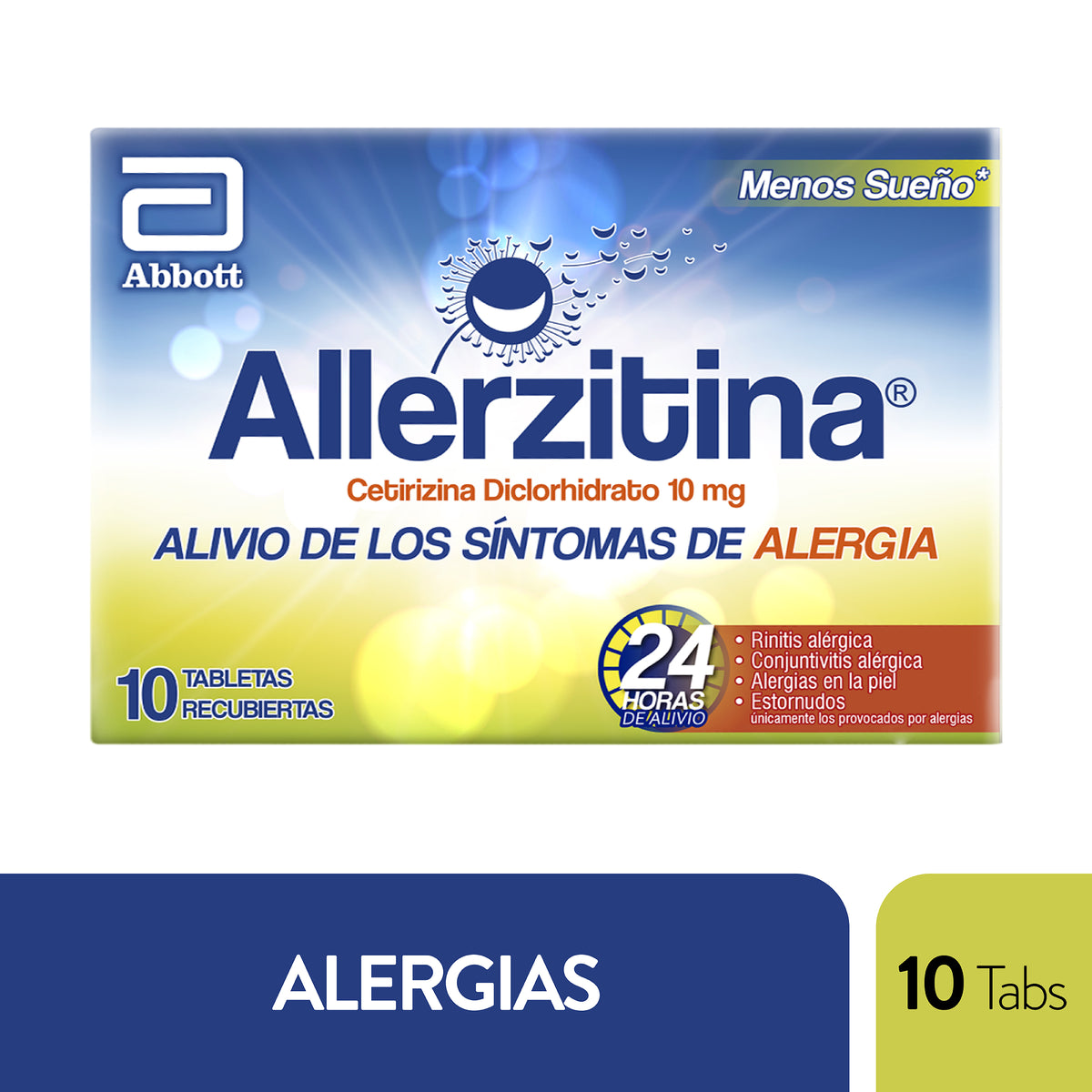 ALLERZITINA 10 MG 10 TABLETAS - VENTA CON FORMULA MEDICA - REG. INVIMA 2017M-0017942