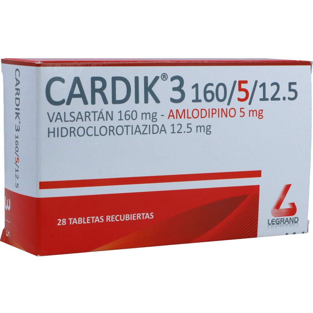CARDIK 3 160/10/12.5 MG 28 TBS - VENTA CON FORMULA MEDICA