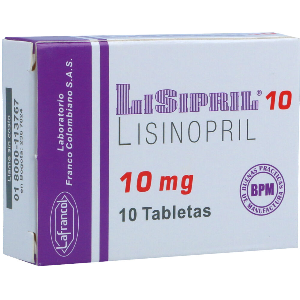 LISIPRIL 10 MG 10 TABLETAS - VENTA CON FORMULA MEDICA