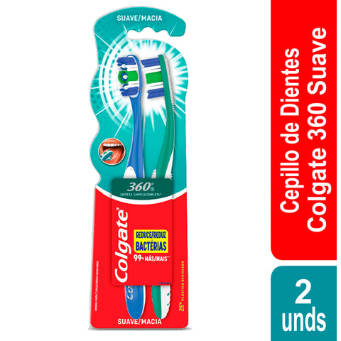 CEP.COLGATE 360 CABEZA NORMAL SUAVE 2X1