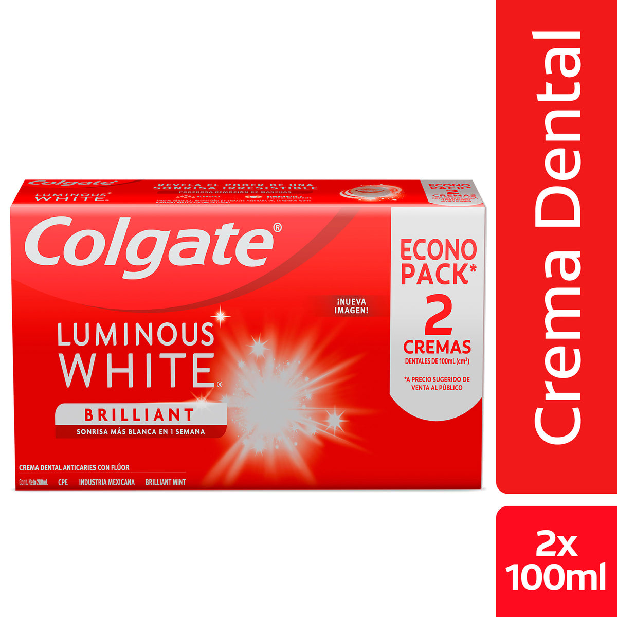 2 CRE.DEN.COLGATE LUMIN.WHITE 75 ECO.PAC