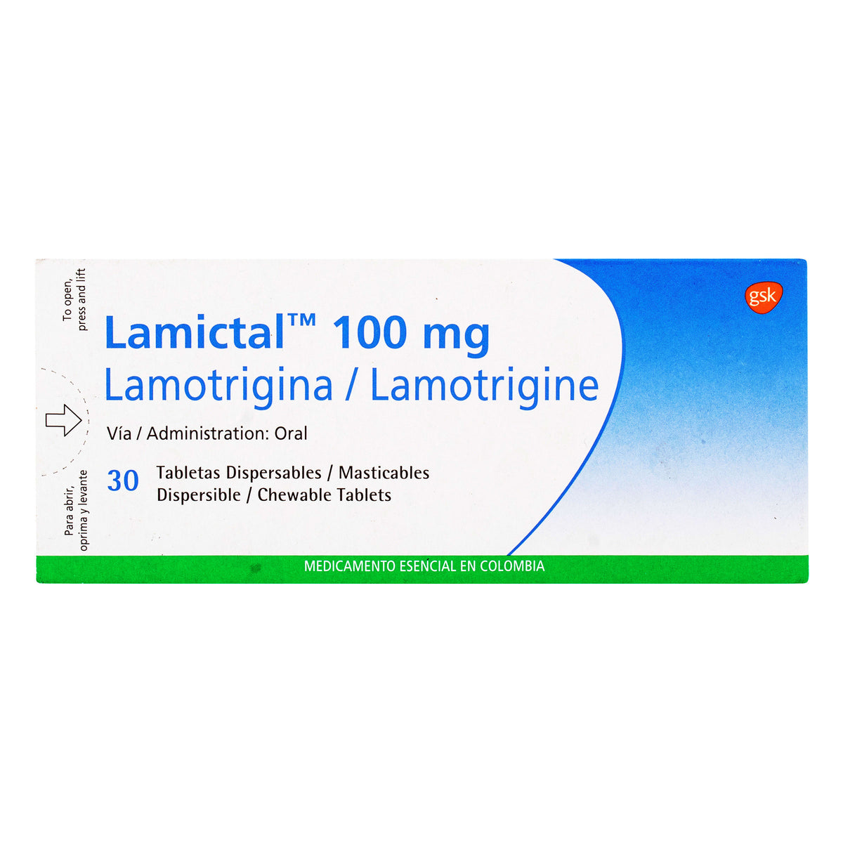 LAMICTAL DISP.100 MG 30 TBS - VENTA CON FORMULA MEDICA - REG. INVIMA 2021M-007181-R2