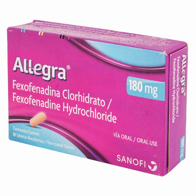 ALLEGRA 180 MG 10 TABLETAS - VENTA CON FORMULA MEDICA - REG. INVIMA 2009M-012536-R1
