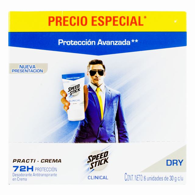 DESODORANTE MENNEN SIN SAL CLINICAL PROTECTION CREMA 30 G X 6 UDS - REG. INVIMA NSOC72640-16CO