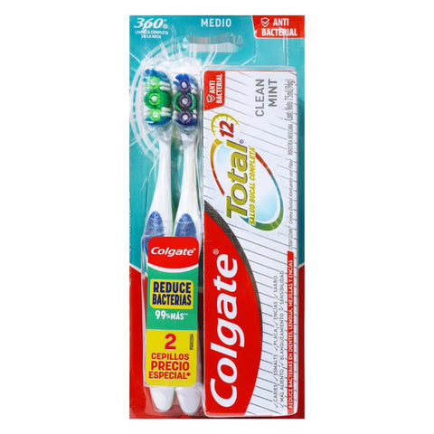 2 CEP.COLGATE 360 TWINPACK+TOT.75 ML MED