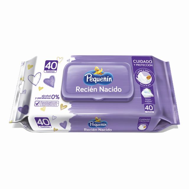 TOALLITAS HÚMEDAS PEQUEÑÍN RECIÉN NACIDO X 40 UDS