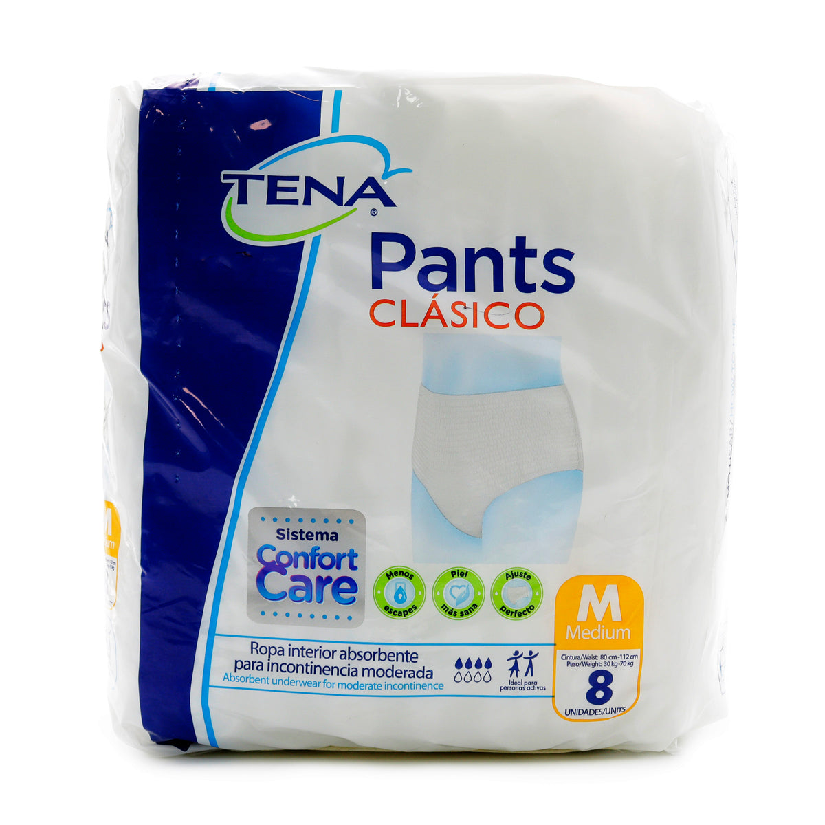PAÑALES TENA PANTS CLASICO MEDIUM 8 UNIDADES