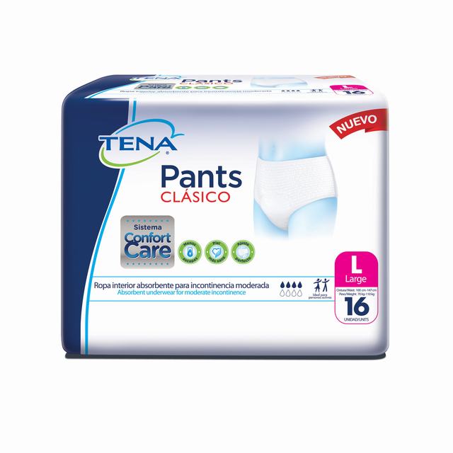 TENA PANTS CLASICO LARGE  16 UND - REG. INVIMA NSOA10509-22CO