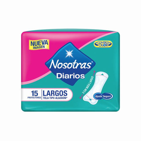 PROTECTORES NOSOTRAS DIARIOS LARGOS X 15 UDS