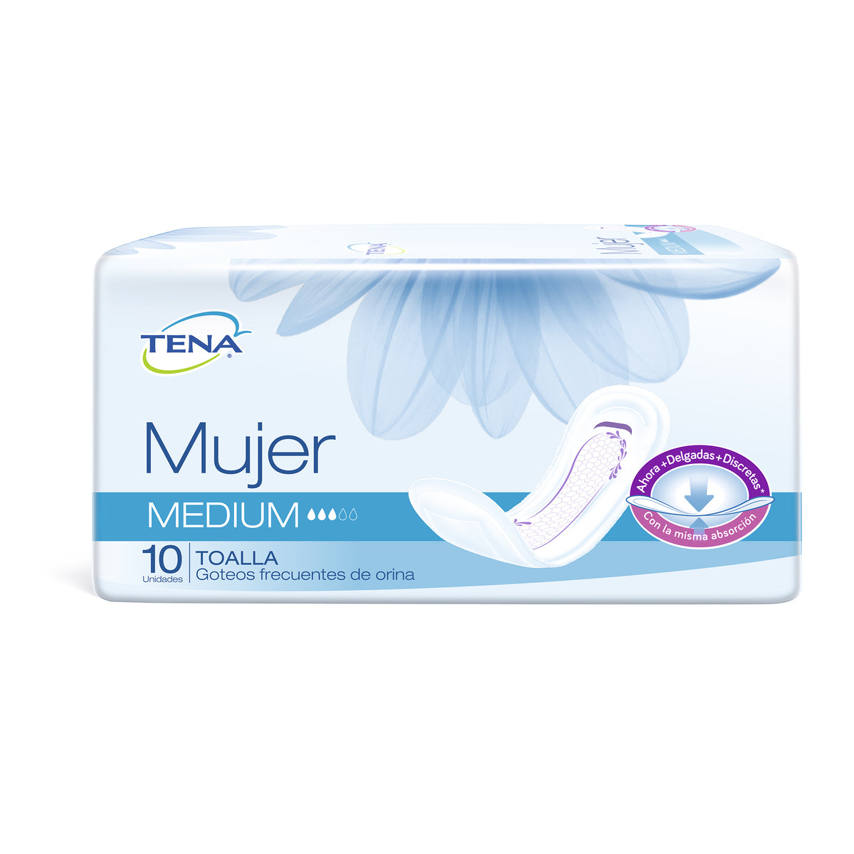 TOALLAS HIGIÉNICAS TENA MUJER MEDIUM 10 UNIDADES R4750