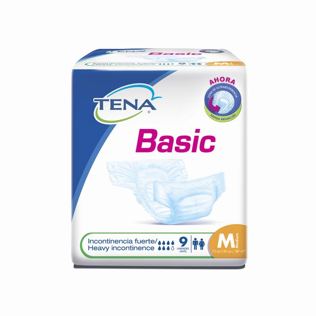 PAÑAL TENA BASIC M TIPO TELA X 9 UDS - REG. INVIMA NSOA04565-15CO