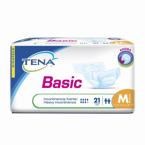 PAÑALES TENA BASIC M TIPO TELA X 21 UDS - REG. INVIMA NSOA04565-15CO