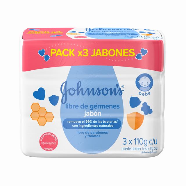 3 JABON JJ BABY LIBRE GERMENES 110 GR - REG. INVIMA NSOC39326-10CO