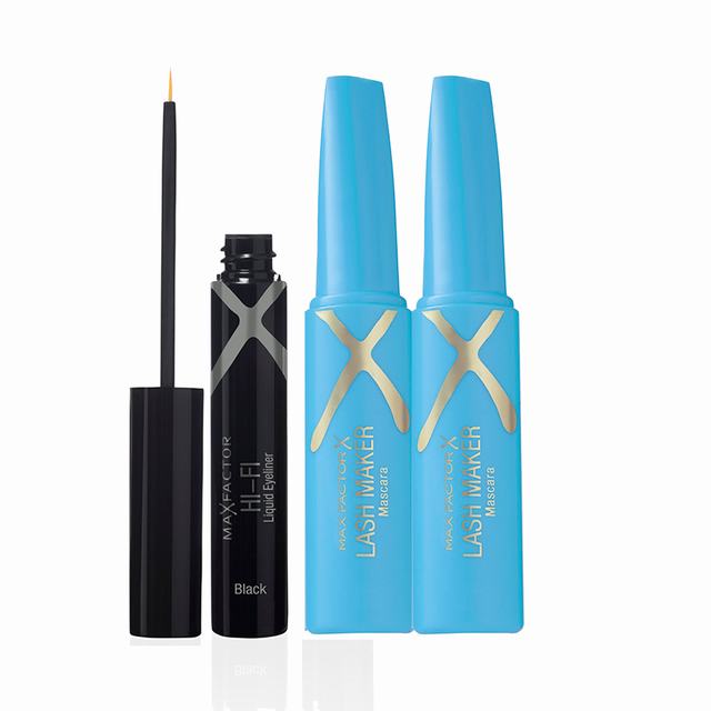 PESTAÑINAS LASH MAKER NEGRA X 2 UNIDADES + DELINEADOR NEGRO