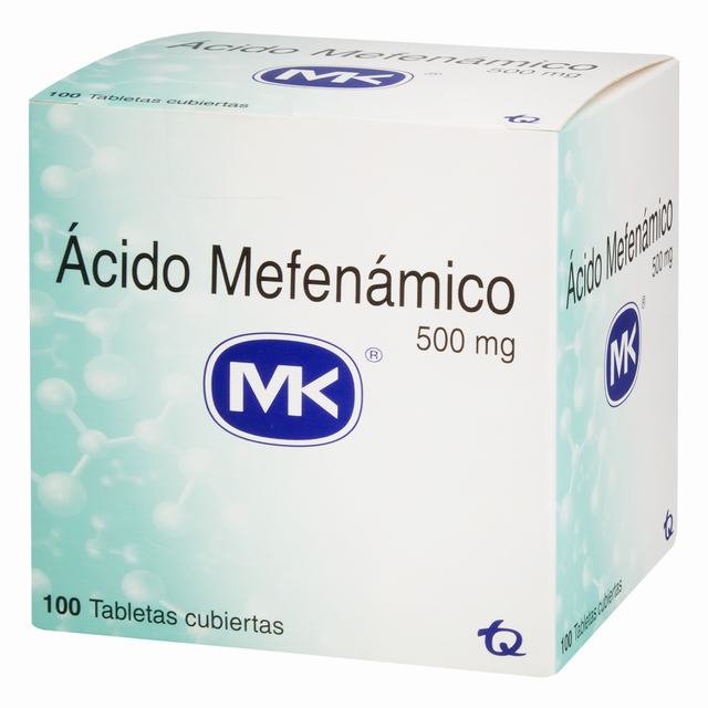 ACIDO MEFENAMICO 500 MG X 100 TABLETAS - VENTA CON FORMULA MEDICA - REG. INVIMA 2008M-009407-R1