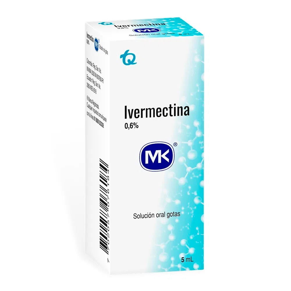 IVERMECTINA 0.6% SOLUCION ORAL 5 ML MK - VENTA CON FORMULA MEDICA - REG. INVIMA 2020M-0007600-R1
