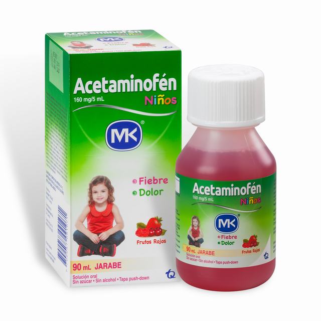 ACETAMINOFEN 160MG/5ML JARABE 90ML MK - VENTA CON FORMULA MEDICA - REG. INVIMA 2018M-02018252