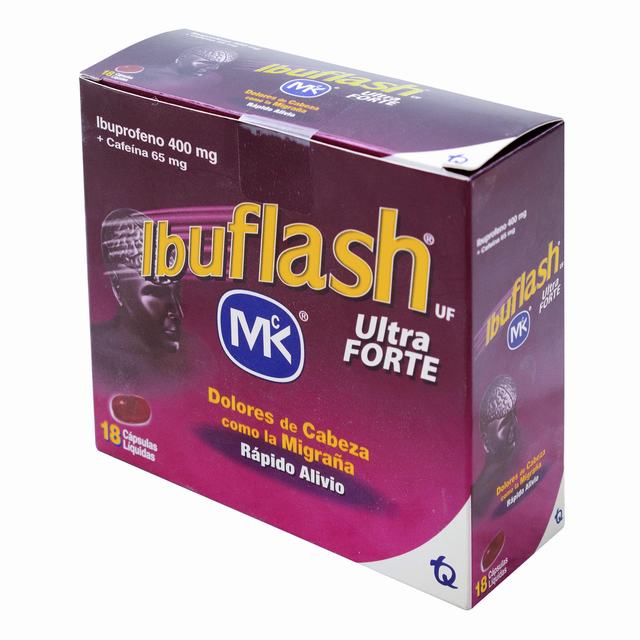 IBUFLASH ULTRA FORTE X 18 CÁPSULAS - IBUPROFENO + CAFEINA