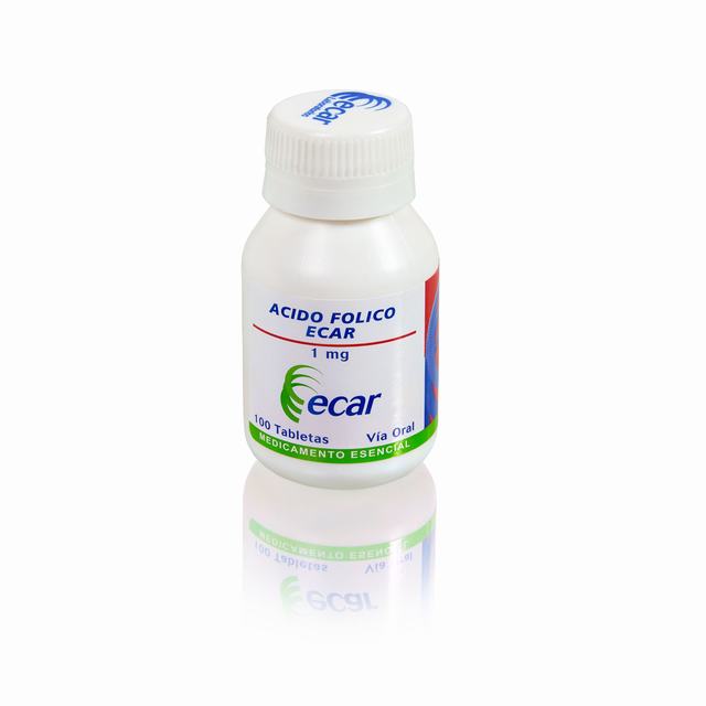 ACIDO FOLICO 1 MG 100 TABLETAS EC - VENTA CON FORMULA MEDICA - REG. INVIMA 2009M-011236-R2